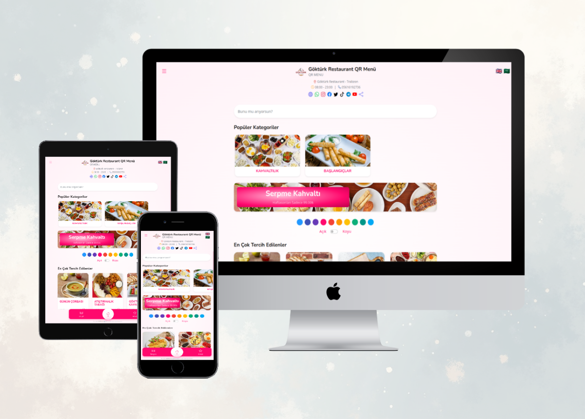 Dijital - Karekod - QR Menü Paketi | Göktürk Restaurant