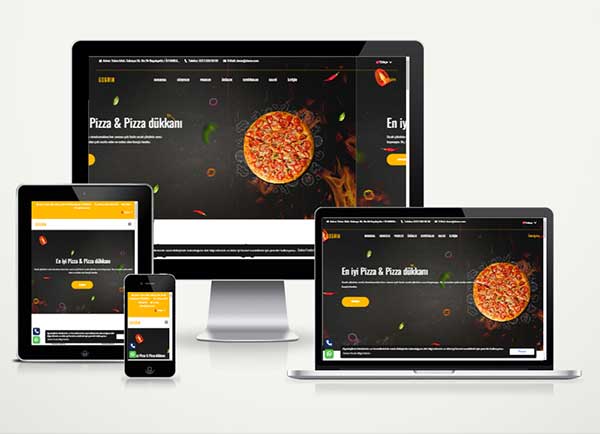 Pizza Restoranı Web Sitesi Paketi