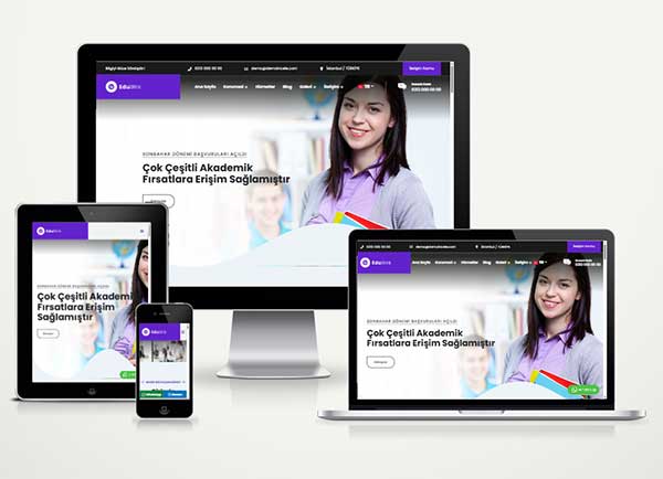 Dershane Eğitim Web Sitesi Paketi